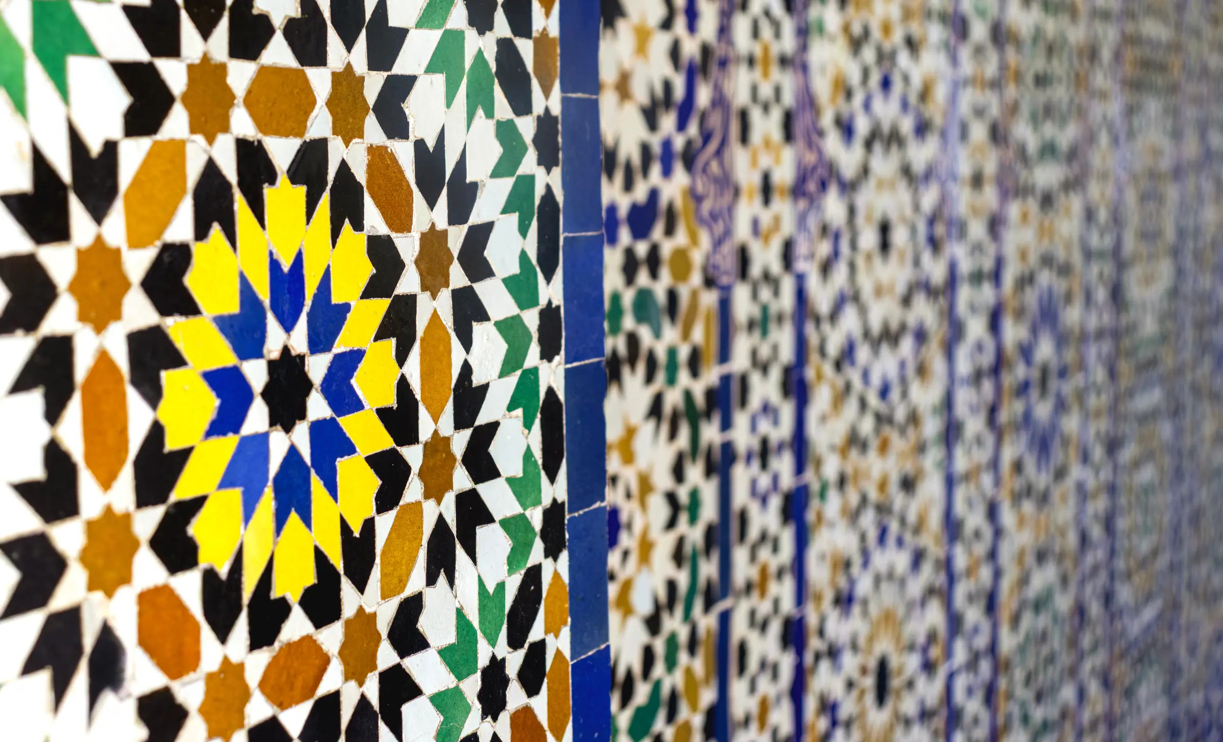 Handcrafted Moroccan Zellige glazed wall tiles